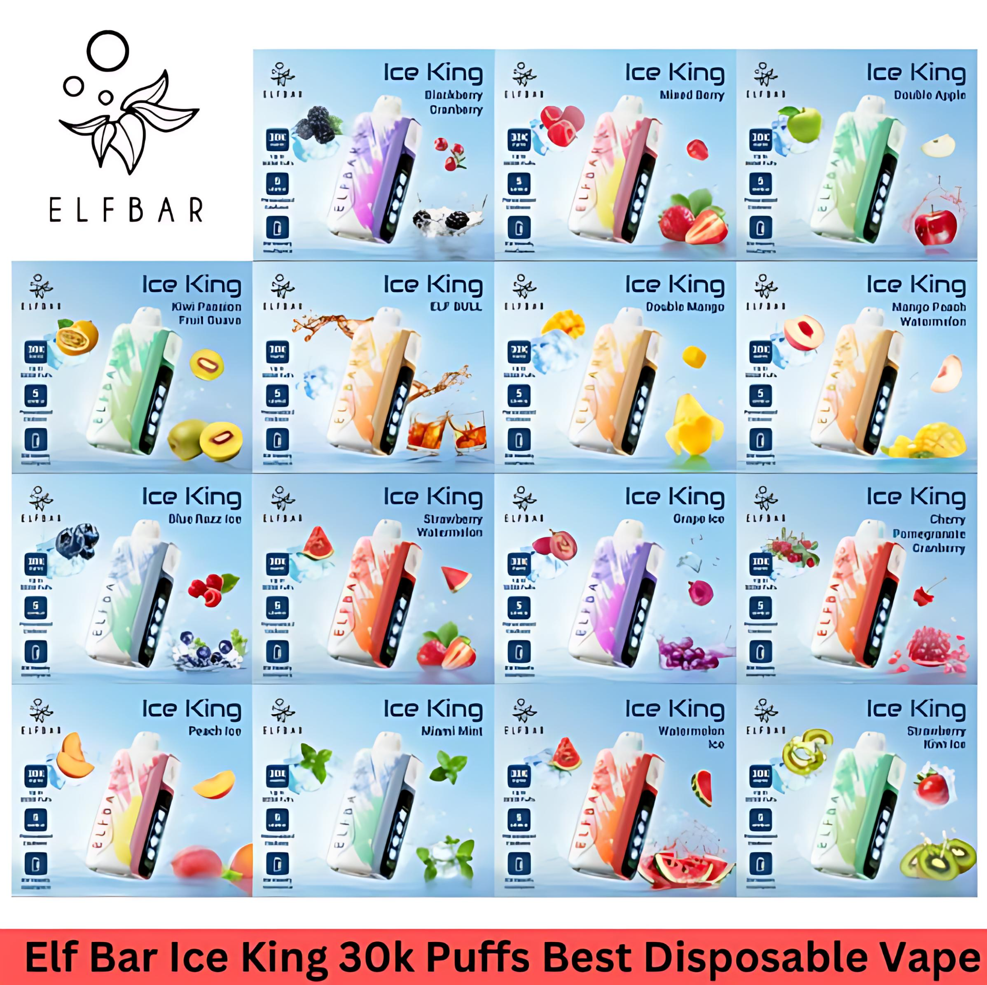 拋棄式電子菸推薦|口數、涼度與品牌完整比較 3 ELFBAR Ice King 30K 拋棄式電子菸,五檔涼度調節